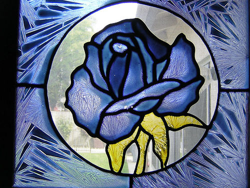 Blue Rose Stained Glass